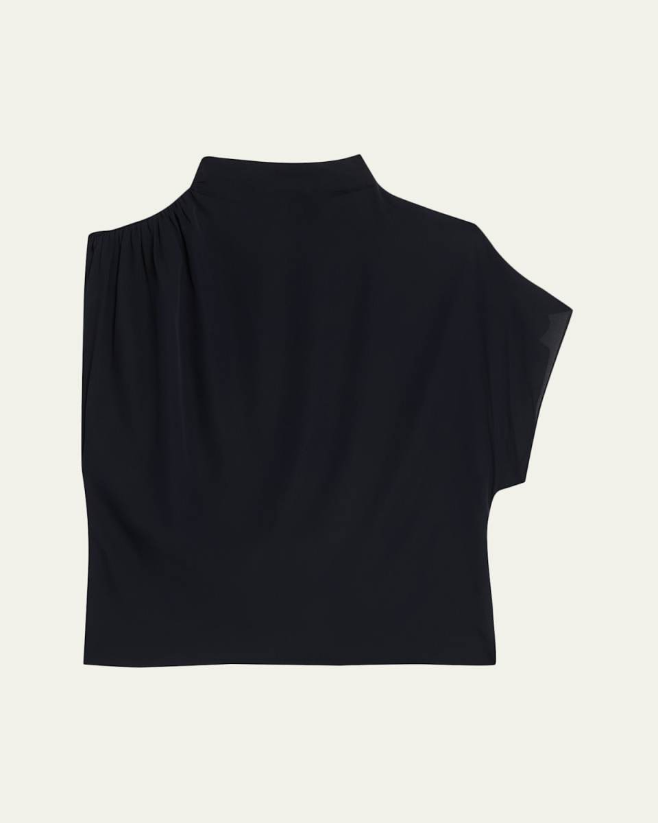 Wish You Would Draped Silk Georgette Blous